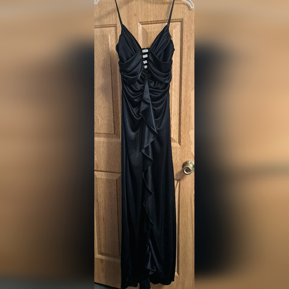 Elegant Black Satin Gown